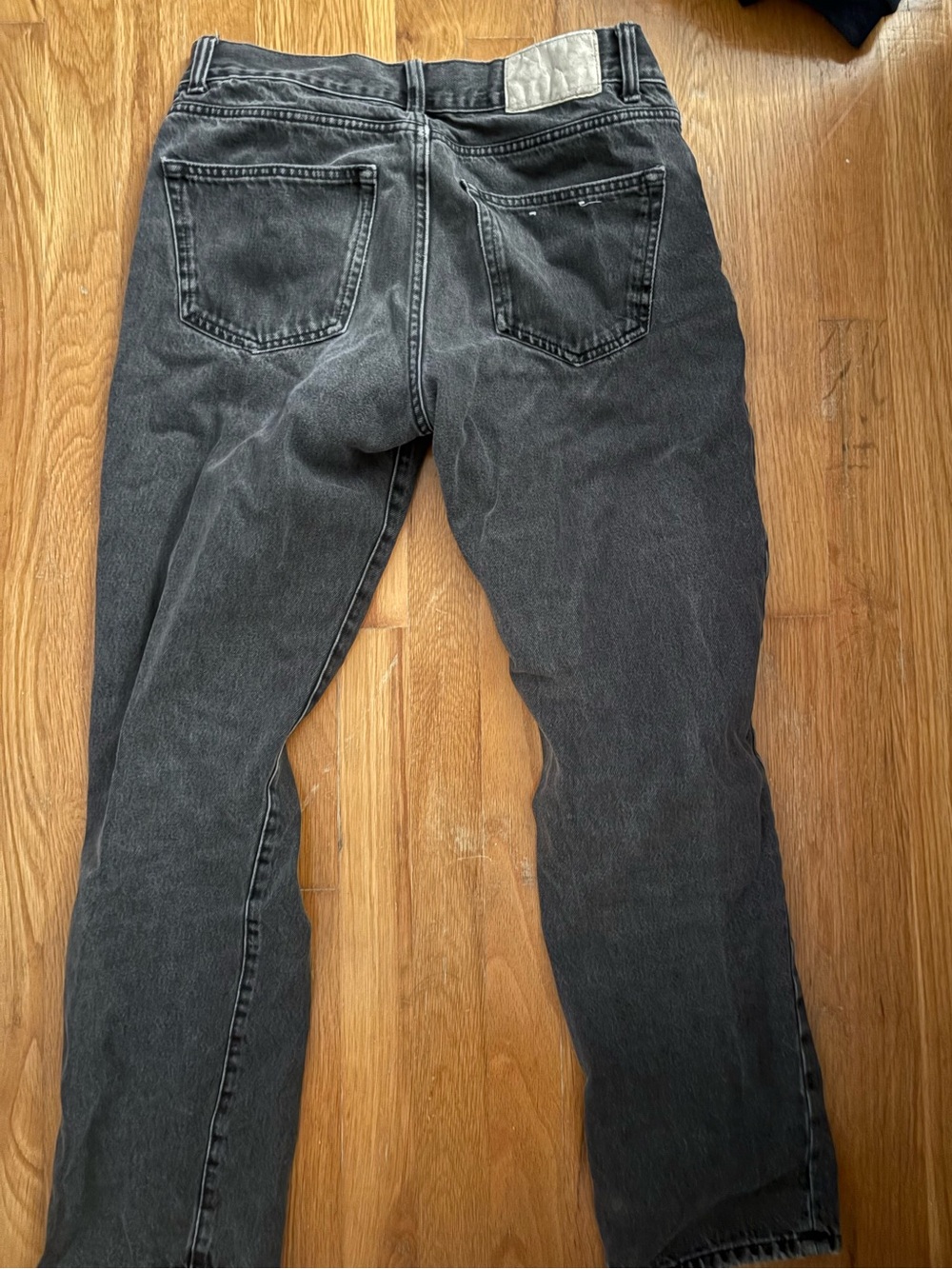 Men's Black Washed Straight-Leg Jeans
